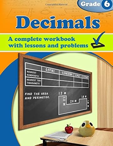 decimals grade 6 workbook 1st edition maria miller 1523305312, 978-1523305315