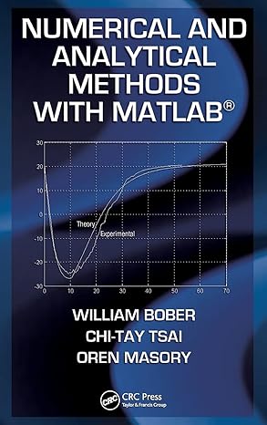 numerical and analytical methods with matlab 1st edition william bober ,chi tay tsai ,oren masory 1420093568,