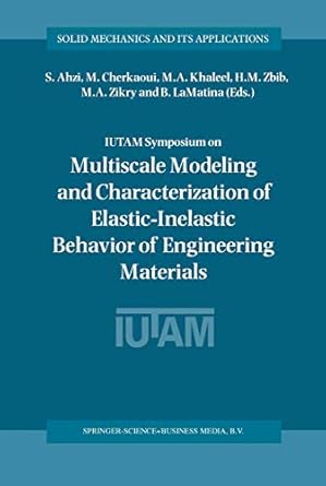 iutam symposium on multiscale modeling and characterization of elastic inelastic behavior of engineering