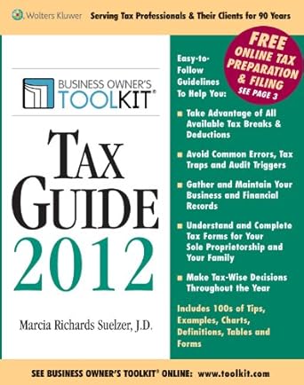 toolkit tax guide 2012 2012th edition marcia richards suelzer jd 0808026283, 978-0808026280