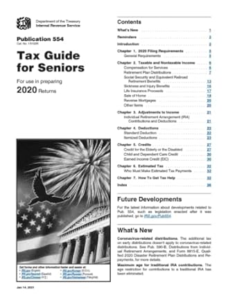 publication 554 tax guide for seniors 1st edition u s internal revenue service b09rc24hzt, 979-8408701872