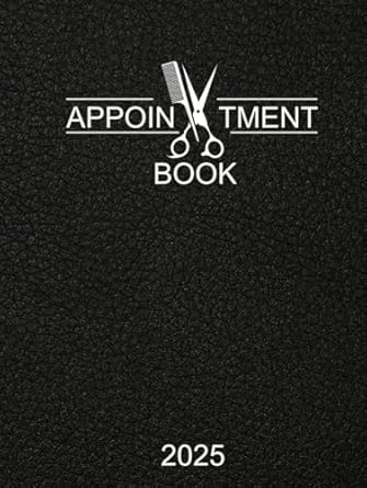 appointment book 2025 planner day per page for salon hairdressers barbers from 07am to 10pm with 30 minute