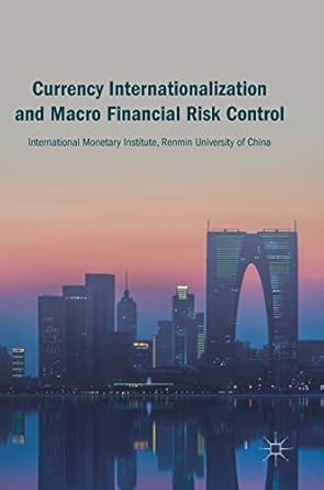 currency internationalization and macro financial risk control 1st edition international monetary institute