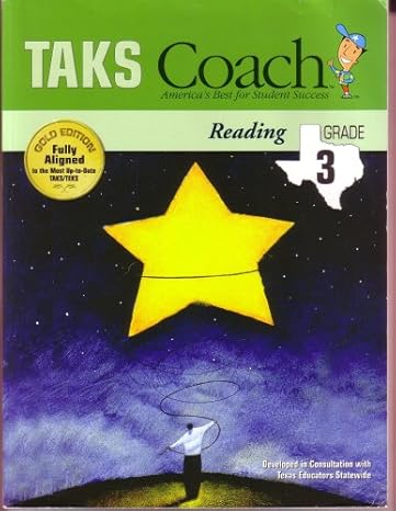 taks coach reading grade 3 1st edition adriane velez ,kathleen brennan 1586206273, 978-1586206277