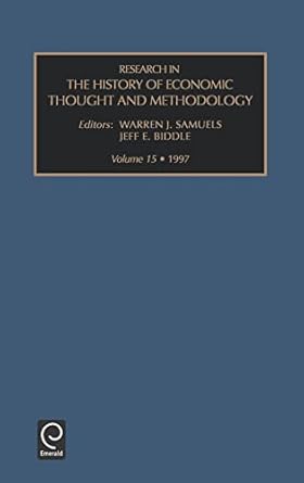 research in the history of economic thought and methodology 1st edition samuels ,warren j samuels ,jeff e