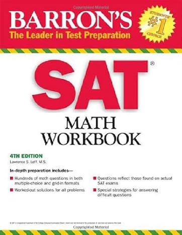 barrons sat math workbook 4th.0th edition lawrence leff b00az8fbqa