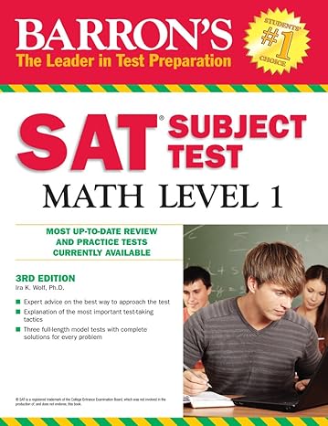 barrons sat subject test math level 1 3rd edition ira k wolf ph d b00az8fdae