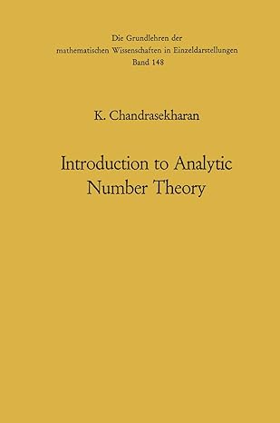 introduction to analytic number theory 1st edition komaravolu chandrasekharan 3642461263, 978-3642461262