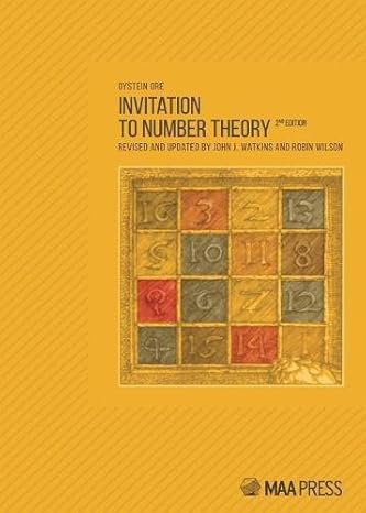 invitation to number theory 2nd edition oystein ore 0883856530, 978-0883856536