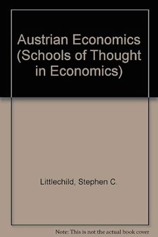 austrian economics 1st edition stephen littlechild 1852781203, 978-1852781200