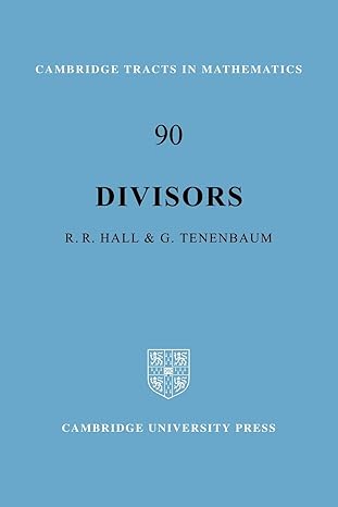 divisors reissue edition richard r. hall ,gerald tenenbaum 0521091675, 978-0521091671