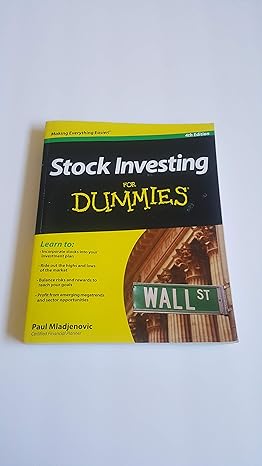 stock investing for dummies  edition 1st edition paul mladjenovic 1118376781