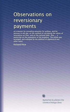 observations on reversionary payments 1st edition richard price b0041o55zq