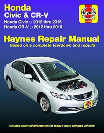 honda civic and cr v haynes manual 1st edition haynes publishing 162092255x, 978-1620922552