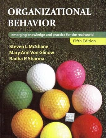 organizational behavior 5th edition s.l. mcshane & m.a.v glinow 0071077987, 978-0071077989