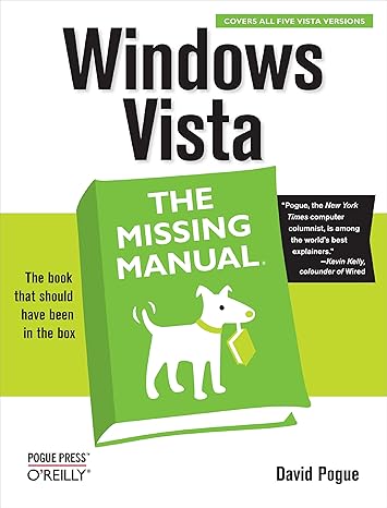 windows vista the missing manual 1st edition david pogue 0596528272, 978-0596528270