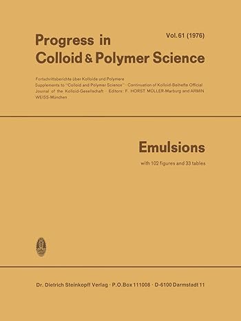 emulsions 1978 edition f. horst muller, armin weiss 3662160935, 978-3662160930