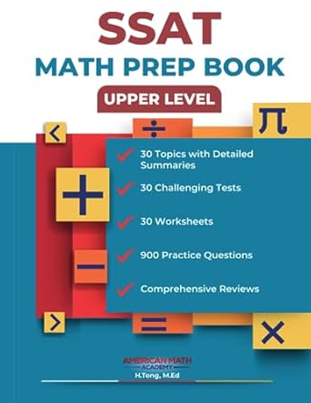 ssat upper level math prep book 1st edition american math academy 979-8860323537