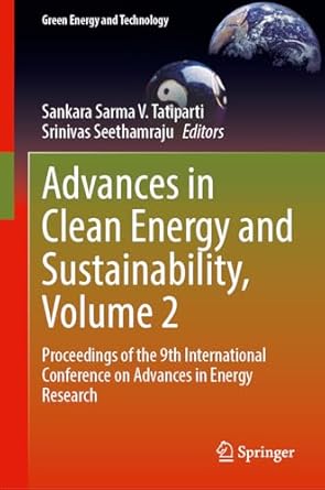 advances in clean energy and sustainability volume 2 proceedings of the 9th international conference on