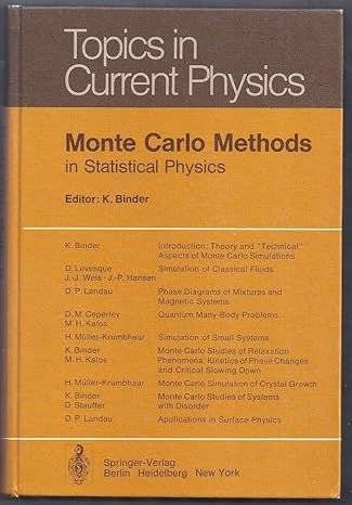 monte carlo methods in statistical physics 1st edition kurt binder 0387090185, 978-0387090184