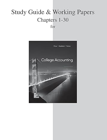 study guide and working papers for college accounting 14th edition john price ,m david haddock ,michael