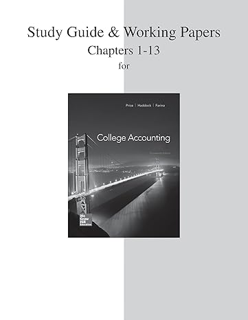 study guide and working papers for college accounting 14th edition john ellis price 007763988x, 978-0077639884