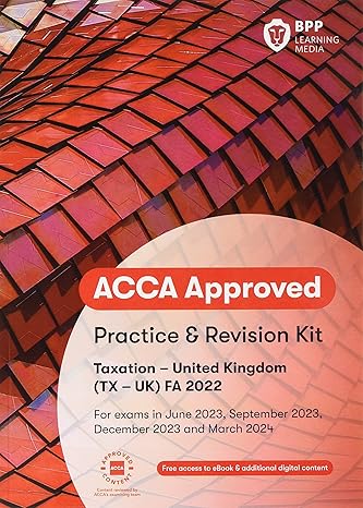 acca taxation fa2022 1st edition  1035502887, 978-1035502882