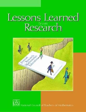 lessons learned from research 1st edition ed sowder, judith 087353526x, 978-0873535267