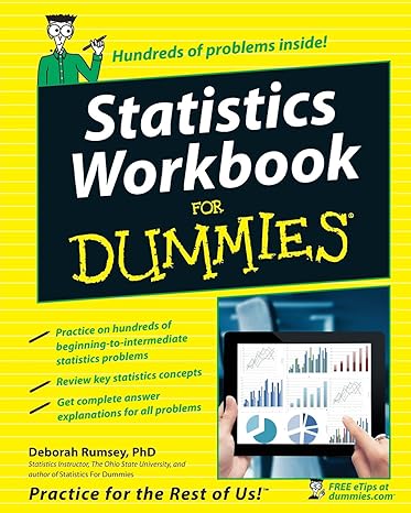 statistics workbook for dummies 1st edition deborah j rumsey 0764584669, 978-0764584664