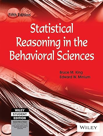 statistical reasoning in the behavioral sciences 5th edition wiley india 8126531142, 978-8126531141