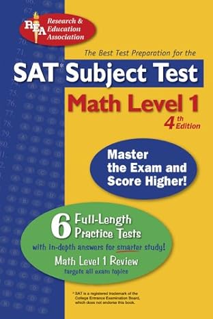 sat subject test math level 1 prep 4th edition the editors of rea 0738601144, 978-0738601144