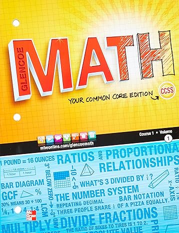 glencoe math course 1  volume 1 1st edition mcgraw hill 0076605531, 978-0076605538