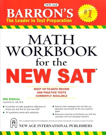 barrons math workbook for the new sat 6th edition lawrence s. leff 9387477002, 978-9386070159