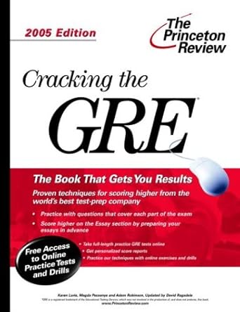 cracking the gre 2005 edition 1st edition princeton review 0375764097, 978-0375764097