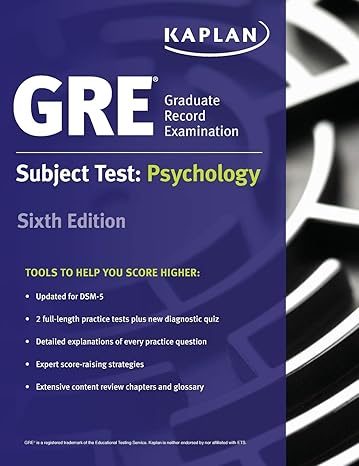 gre subject test psychology 1st edition kaplan test prep 1506220282, 978-1506220284