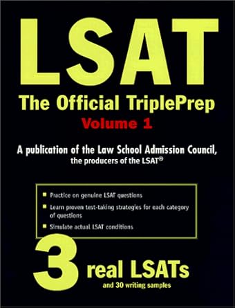 lsat the official triple prep volume 1 subsequent edition law school administration council 0812932447,