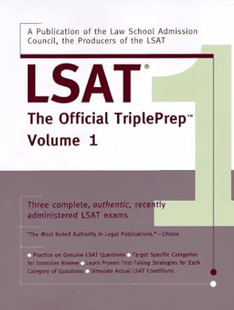 lsat triple prep volume 1 1st edition law school administration council 0553062220, 978-0553062229