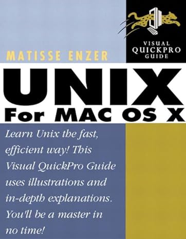 unix for mac os x 1st edition matisse enzer 0201795353, 978-0201795356