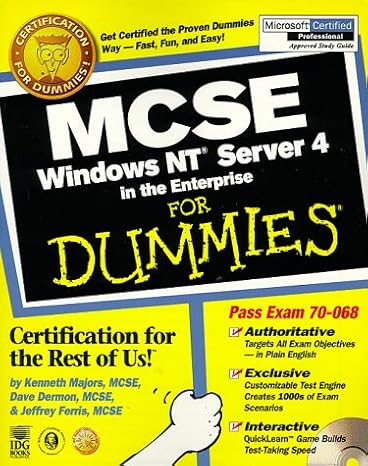 mcse windows nt server 4 in the enterprise for dummies 1st edition ken majors ,jeffrey ferris ,dave dermon