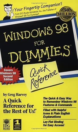 windows 98 for dummies quick reference 1st edition greg harvey 0764502549, 978-0764502545