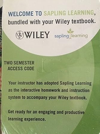 two semester chemistry course 1st edition sapling learning 1118274954, 978-1118274958