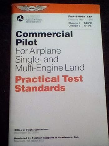 commercial pilot single and multi engine land 1st edition federal aviation administration, faa staff