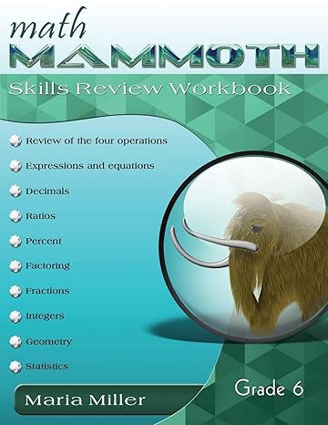 math mammoth grade 6 skills review workbook 1st edition maria miller 195435827x, 978-1954358270