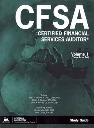 certified financial services auditor study guide 1st edition albert j marcella ,william j sampias ,james k