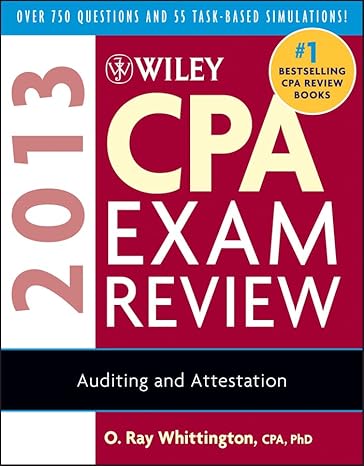 wiley cpa exam review 2013 auditing and attestation 10th edition o ray whittington 1118277201, 978-1118277201