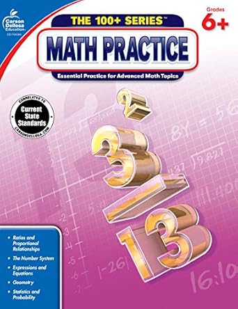 math practice grades 6 8 student edition carson dellosa education 1483800814, 978-1483800813