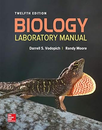 biology laboratory manual 12th edition darrell vodopich ,randy moore 1260200728, 978-1260200720