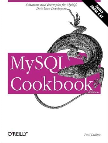 mysql cookbook 1st edition paul dubois 0596001452, 978-0596001452