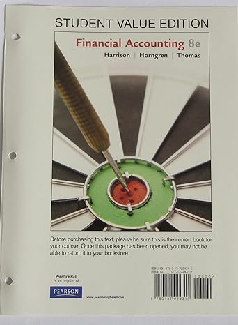 financial accounting student edition jr harrison, walter t ,charles t horngren ,c william thomas 0137024312,