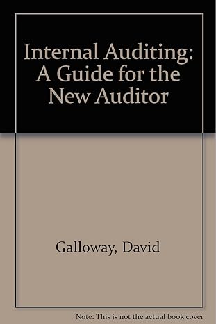 internal auditing a guide for the new auditor 1st edition david galloway 0894134760, 978-0894134760